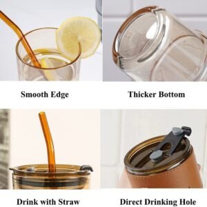 Glass Tumbler with Straw & Leather Sleeve