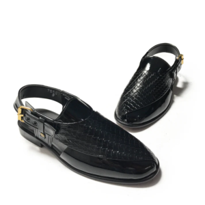 BLACK TEXTURED CHAPPAL