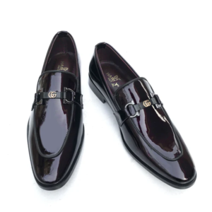 BLACKISH MAHROON PATENT SLIP-ONS GG