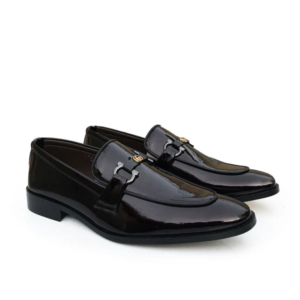 BLACKISH MAHROON PATENT SLIP-ONS GG