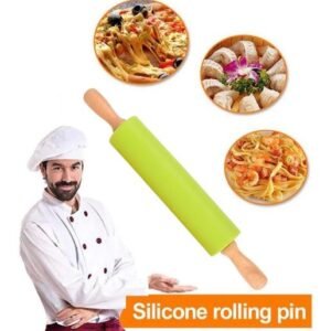 Non-stick Wooden Handle Silicone Rolling Pin