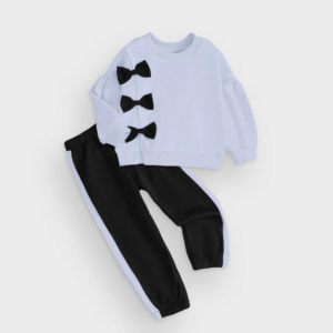 Girl 2pcs Sweatshirt & Elastic Waist Pants