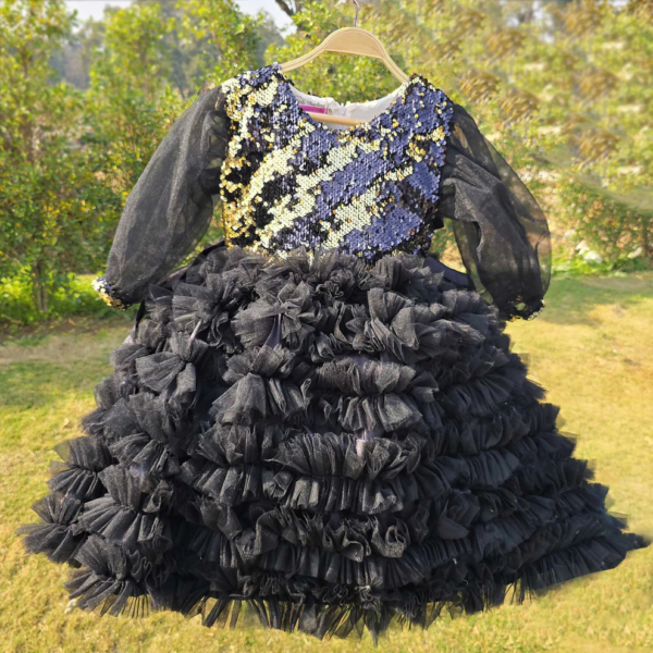 Girls Toddler Double Sequin Frock Fancy Style