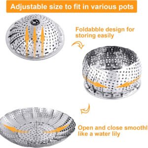 Stainless Steel Folding Collapsible Steamer Basket