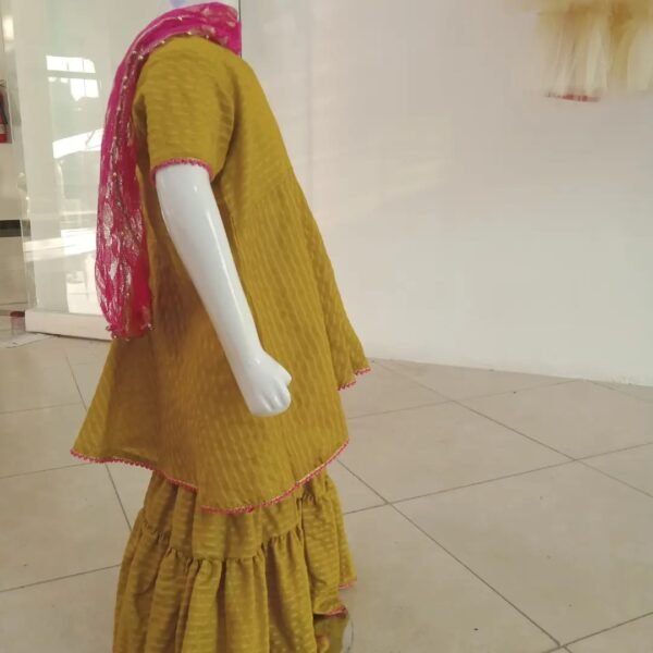 Girls Lawn Sharara Set 3Pcs - Image 3