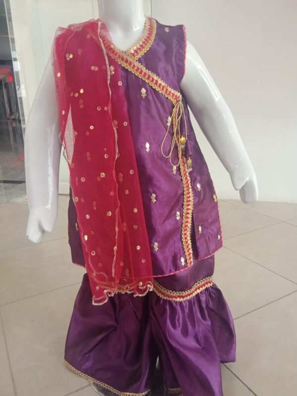 Girls Party Wear Sharara Set - Image 3