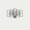 Five Frames Tree 3D Art Decor – Modern Wooden Wall Art