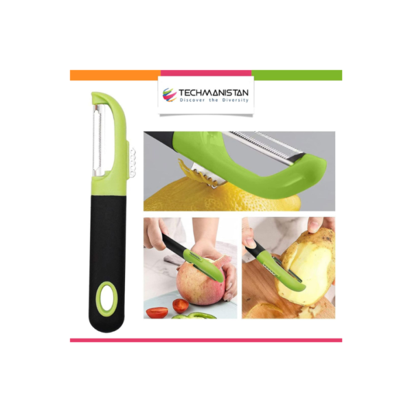 2-in-1 Stainless Steel Fruit & Vegetable Peeler with Protective Cover