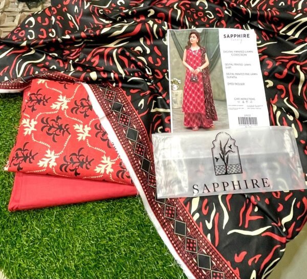 Sapphire Digital Printed Lawn 3-Pc - Image 5
