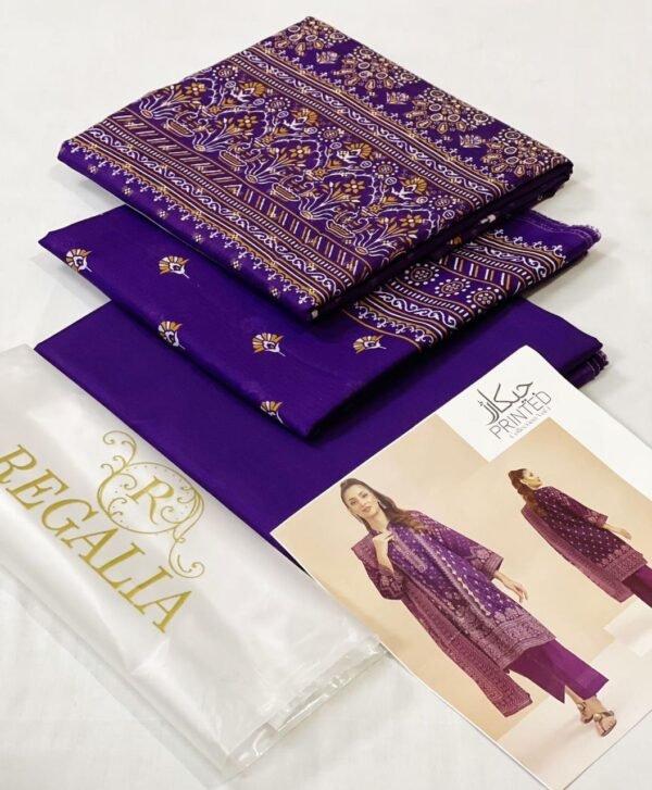 Jacquard Printed Lawn 3-Pc Suit