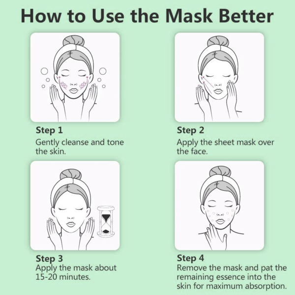 Pack Of 10 Fruit Plant Extract Moisturizing Brighten Facial Sheet Masks Hydrating, Radiance Boost, Calming, Skin Care Sheet Masks - Image 7