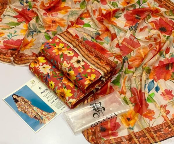 I.b Printed Lawn 3Pc Suit - Image 4