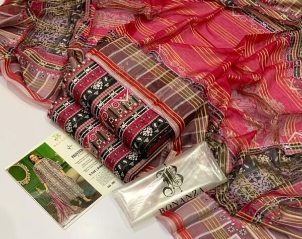 I.b Printed 3-Pc Lawn Suit - Image 2