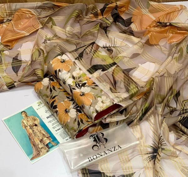 I.b Printed 3-Pc Lawn Suit - Image 4
