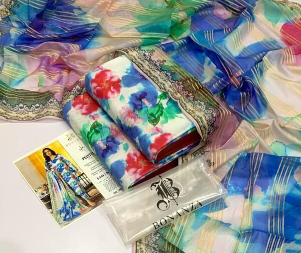 I.b Printed 3-Pc Lawn Suit - Image 5