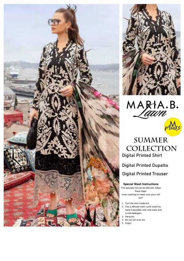 Maria.B Printed Embroidered Lawn 3-pcs