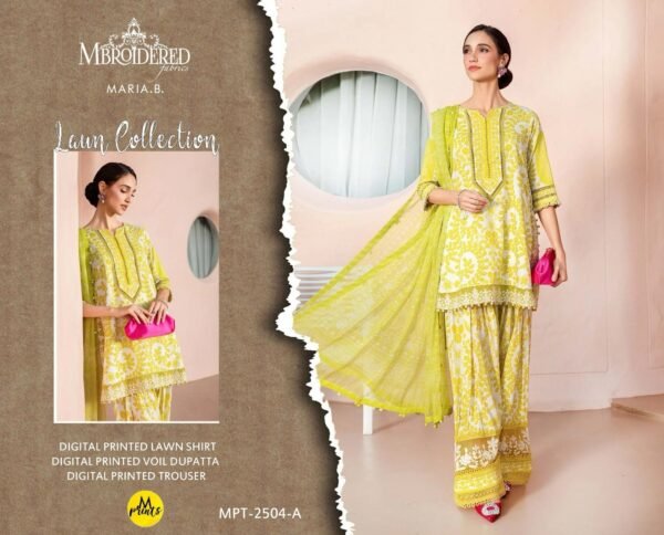 Maria.b Digital Printed Embroidered Lawn 3-Pc