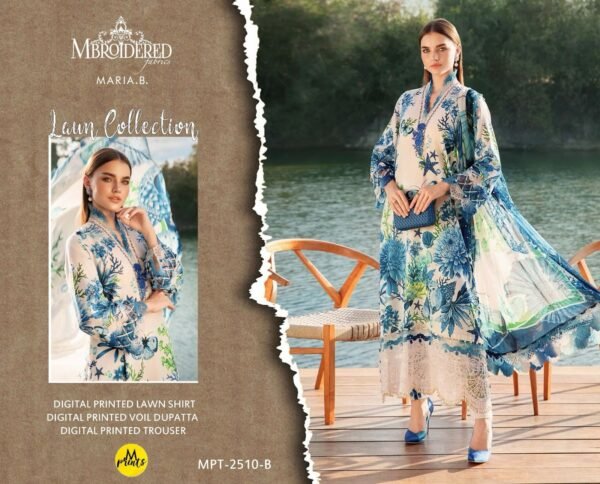 Maria.b Printed Embroidered Lawn 3-Pc