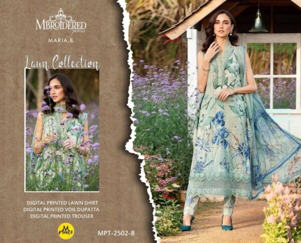 Maria.b Printed Embroidered Lawn 3-Pc