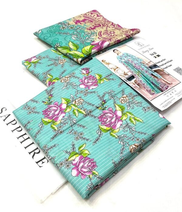 Sapphire Lawn Printed 3-Pice Suite - Image 10