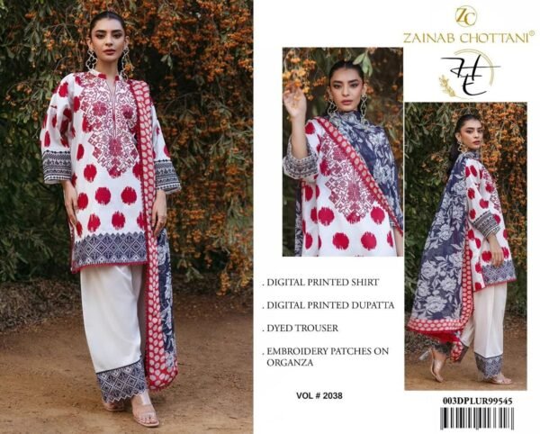 Embroidered Lawn 3-Pcs Suit