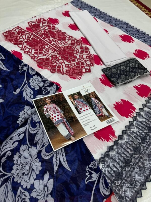 Embroidered Lawn 3-Pcs Suit - Image 2