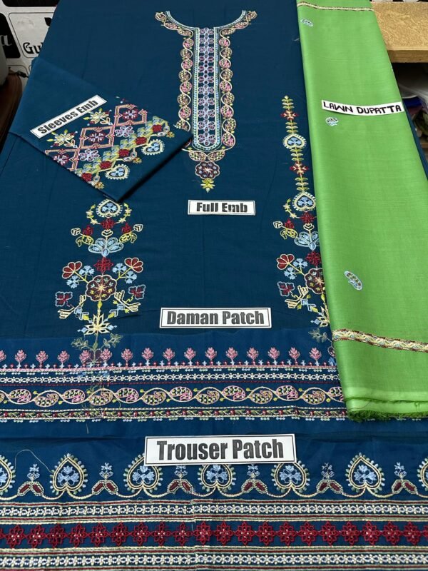Zs Embroidered Lawn 90/70 3Pc - Image 2